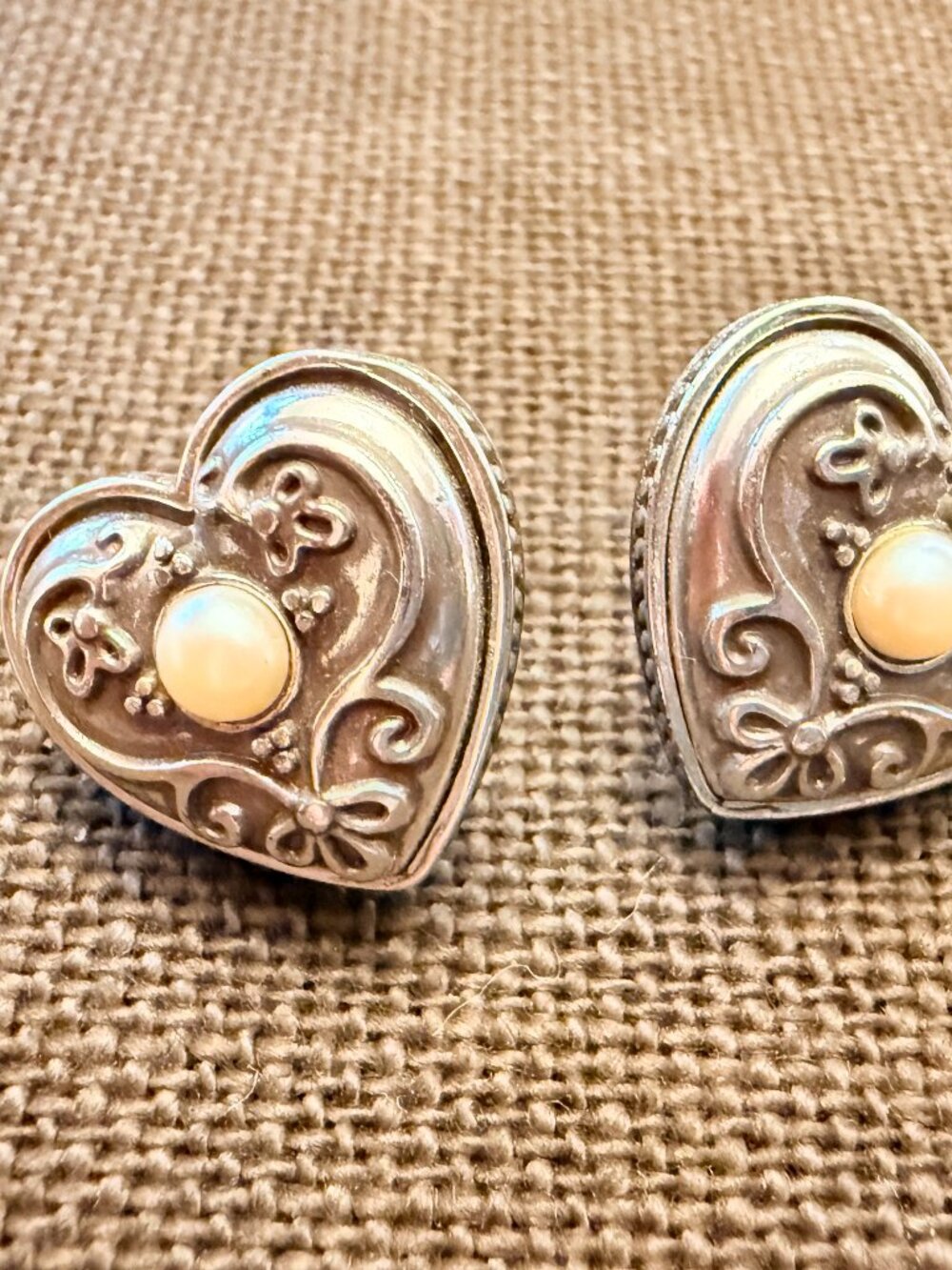 Genoa Heart Pearl Post Earrings Brighton